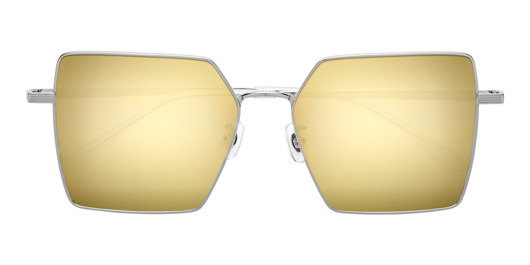 Folded Front of La Villa in Silver with Gold Mirrored Lenses