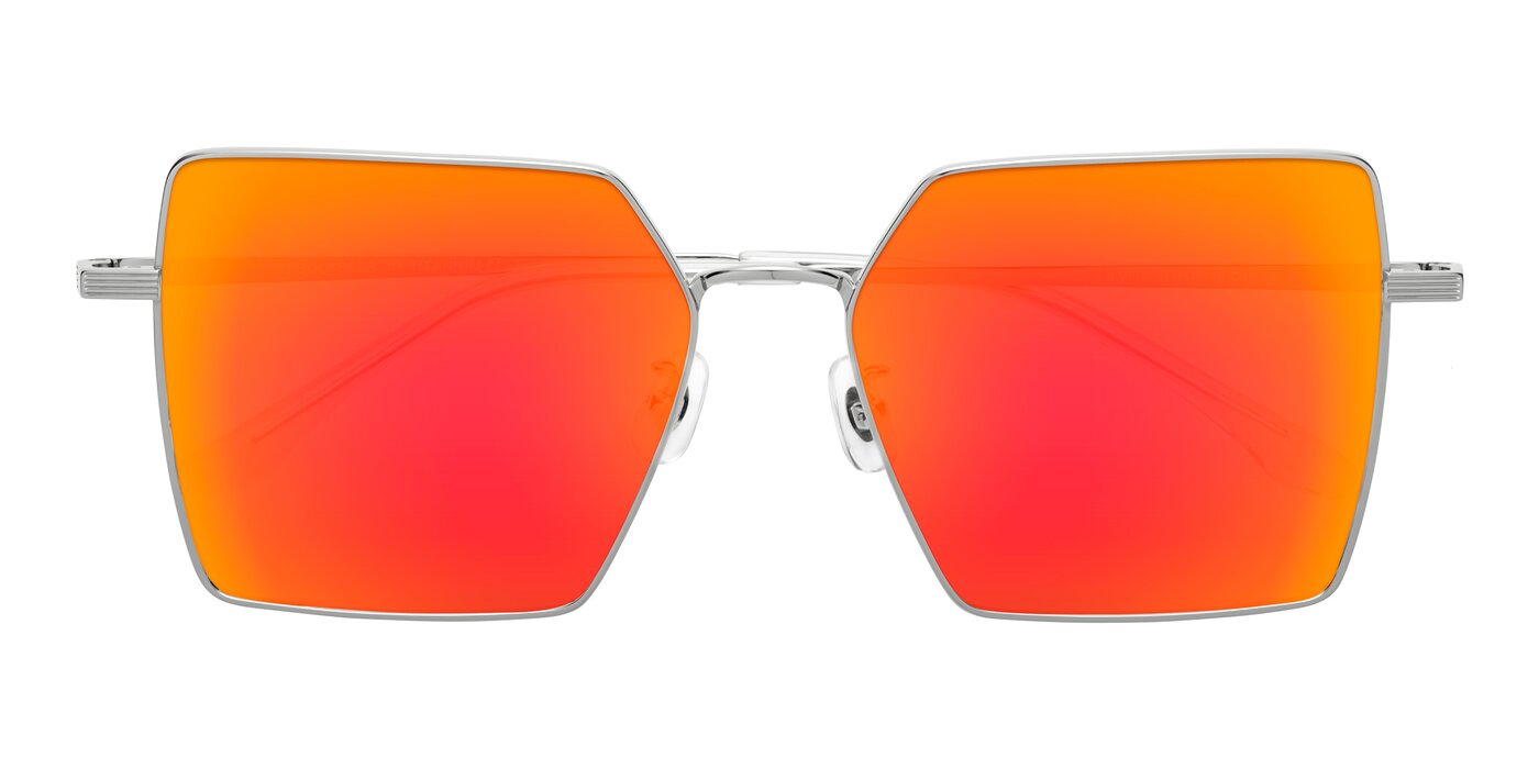 La Villa - Silver Flash Mirrored Sunglasses