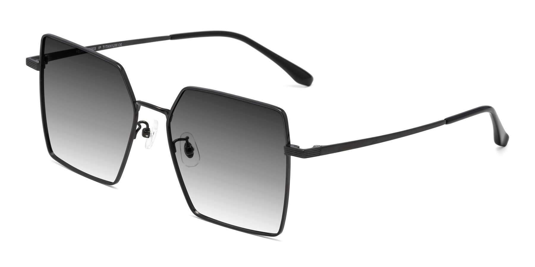 Angle of La Villa in Black with Gray Gradient Lenses