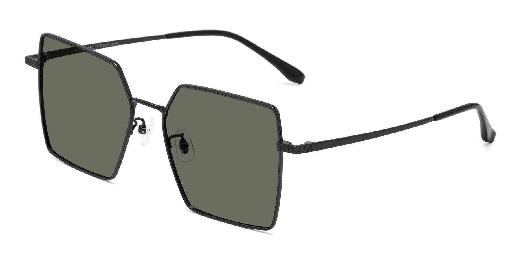 Angle of La Villa in Black with Gray Polarized Lenses