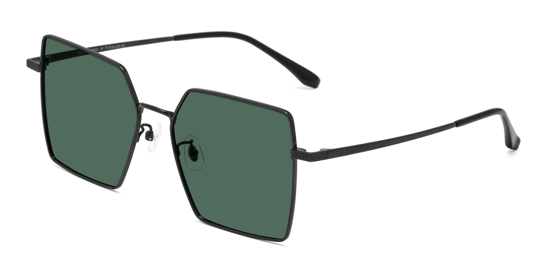 Angle of La Villa in Black with Green Polarized Lenses