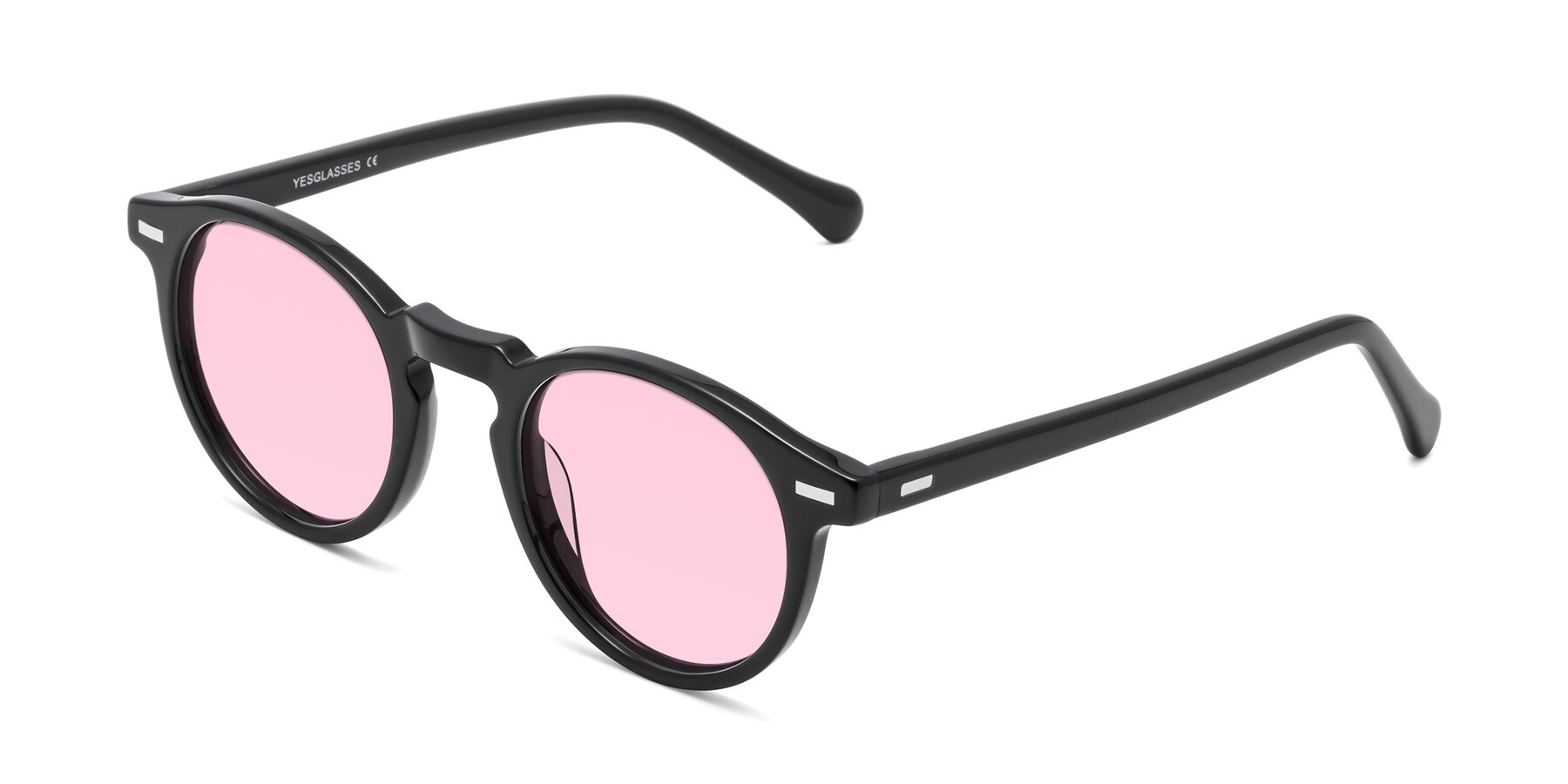 Angle of Anchorage in Black with Light Pink Tinted Lenses