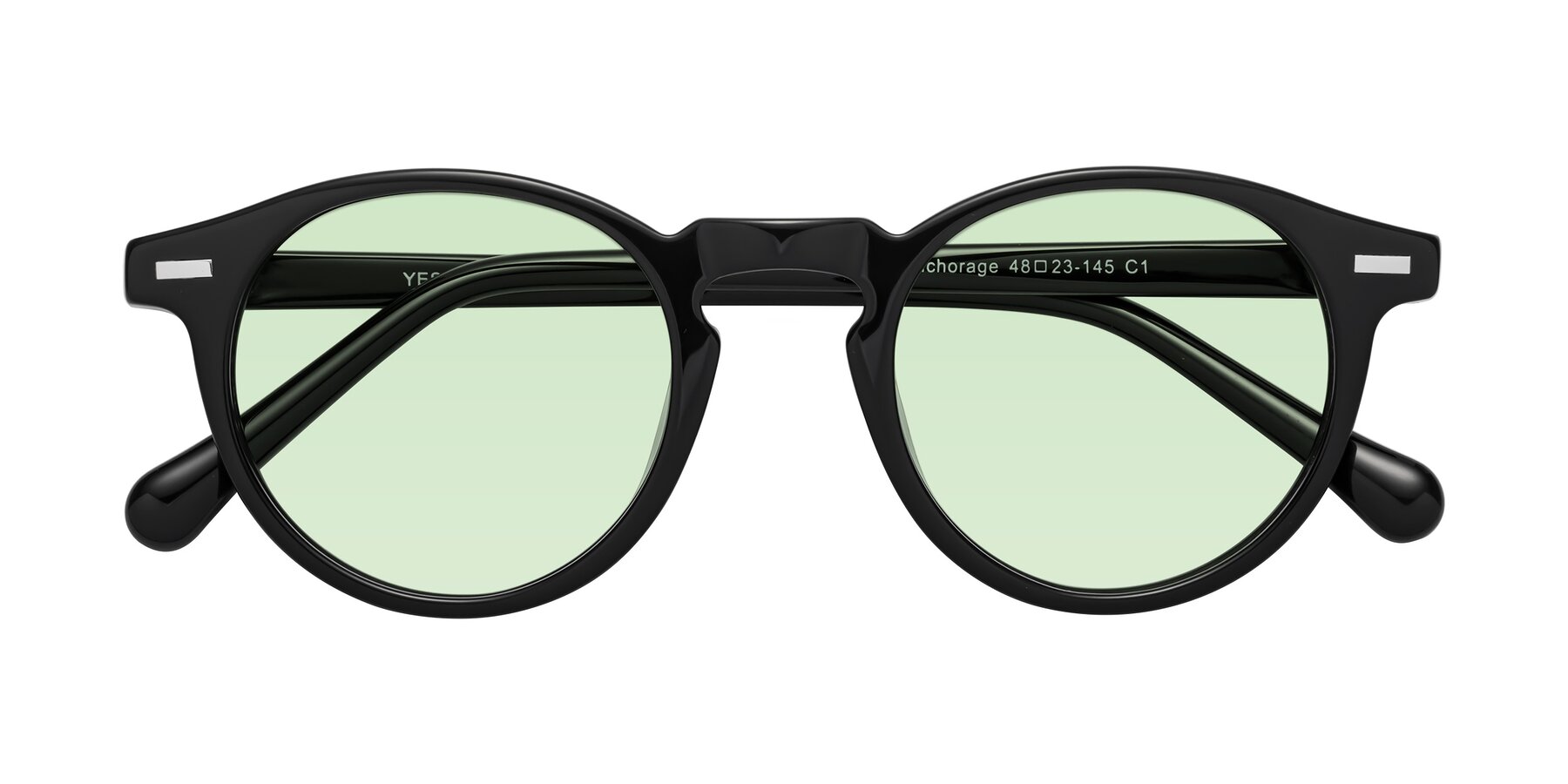 Folded Front of Anchorage in Black with Light Green Tinted Lenses