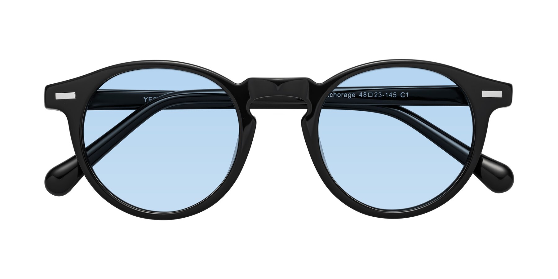 Folded Front of Anchorage in Black with Light Blue Tinted Lenses