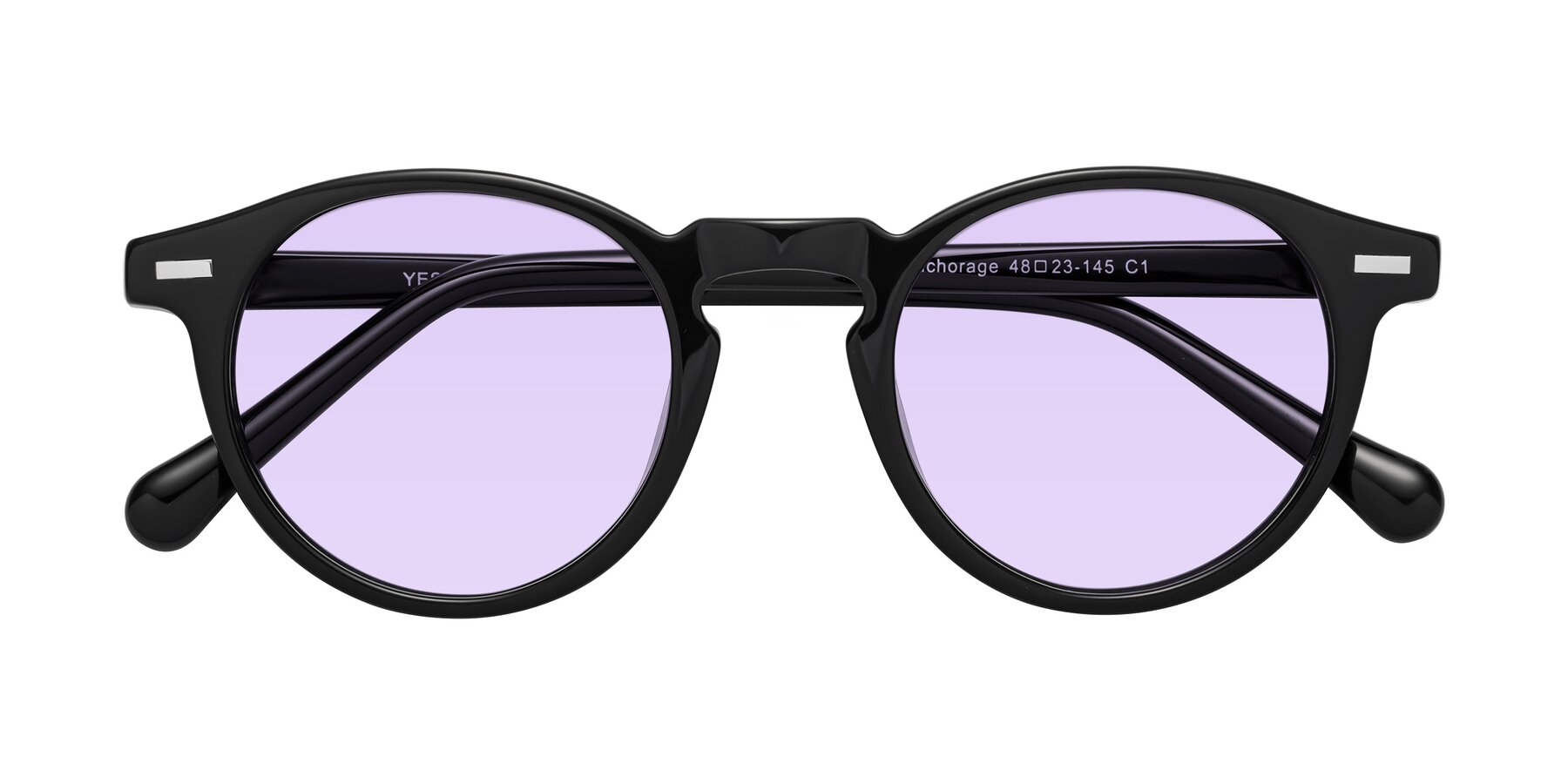 Folded Front of Anchorage in Black with Light Purple Tinted Lenses