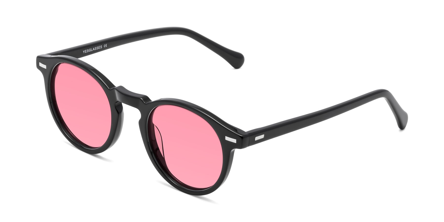 Angle of Anchorage in Black with Pink Tinted Lenses