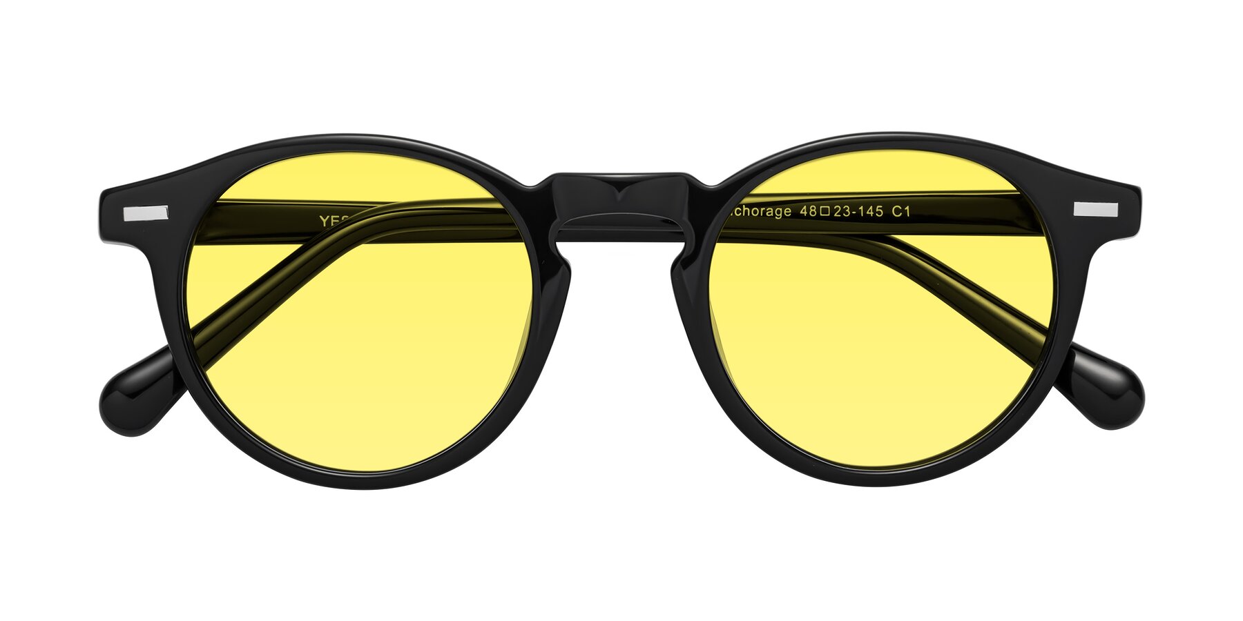 Folded Front of Anchorage in Black with Medium Yellow Tinted Lenses