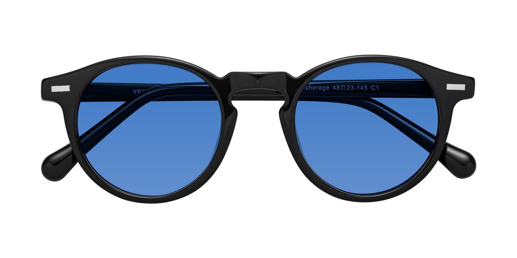 Folded Front of Anchorage in Black with Blue Tinted Lenses