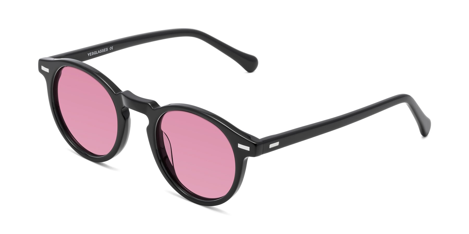 Angle of Anchorage in Black with Medium Wine Tinted Lenses