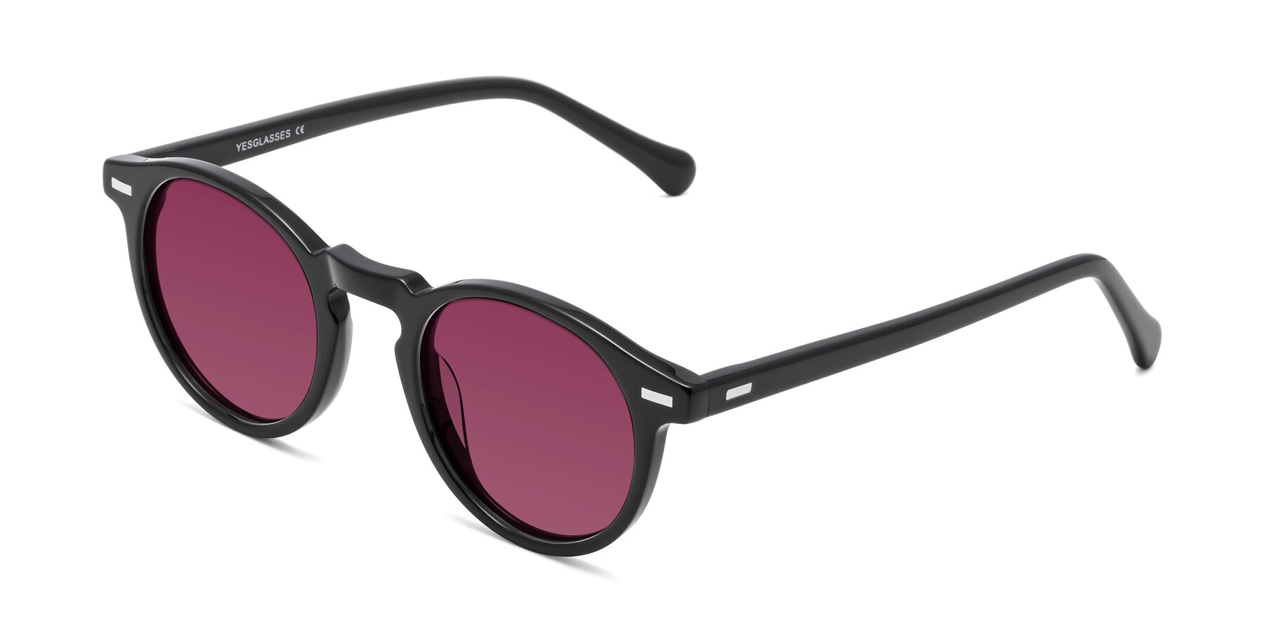 Angle of Anchorage in Black with Wine Tinted Lenses