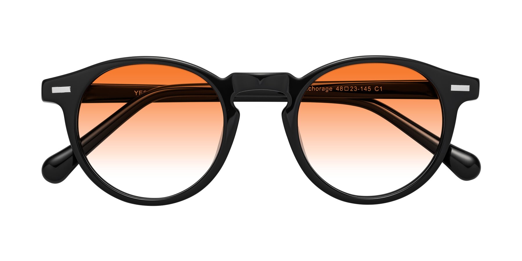 Folded Front of Anchorage in Black with Orange Gradient Lenses