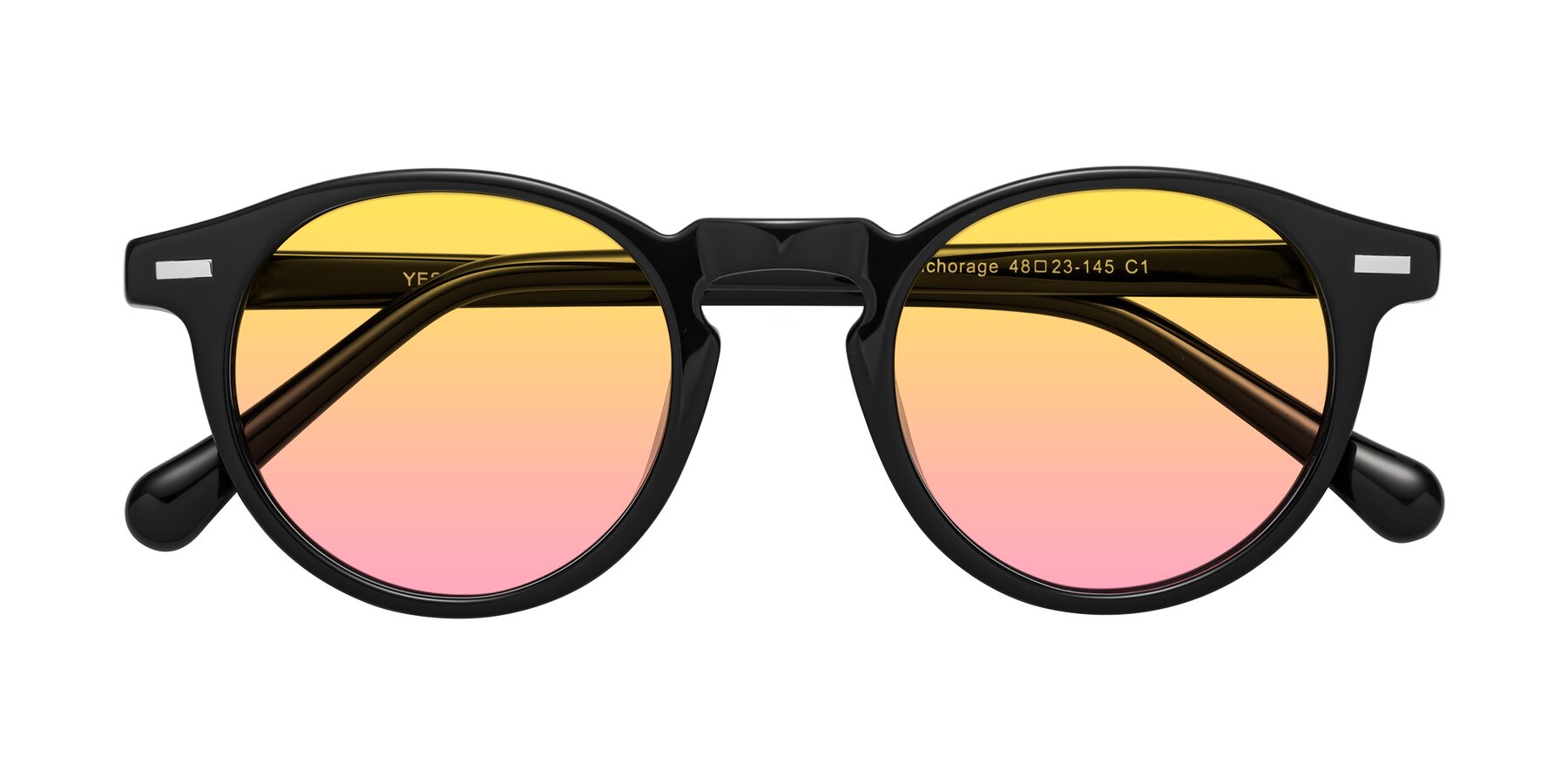 Folded Front of Anchorage in Black with Yellow / Pink Gradient Lenses