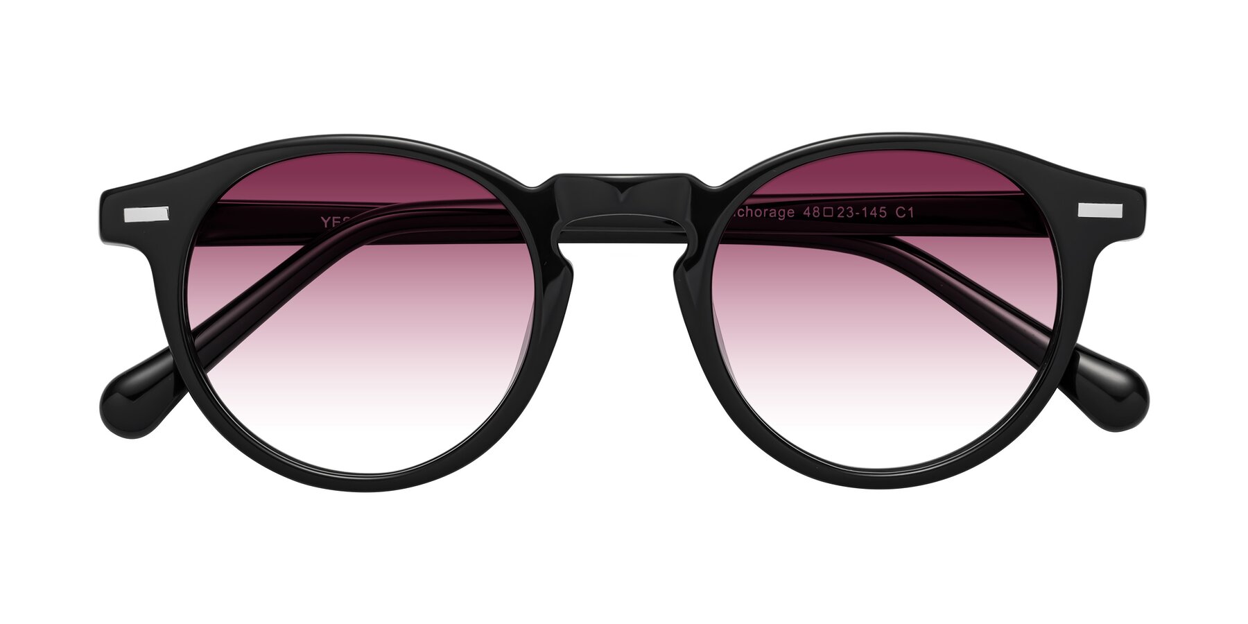 Folded Front of Anchorage in Black with Wine Gradient Lenses