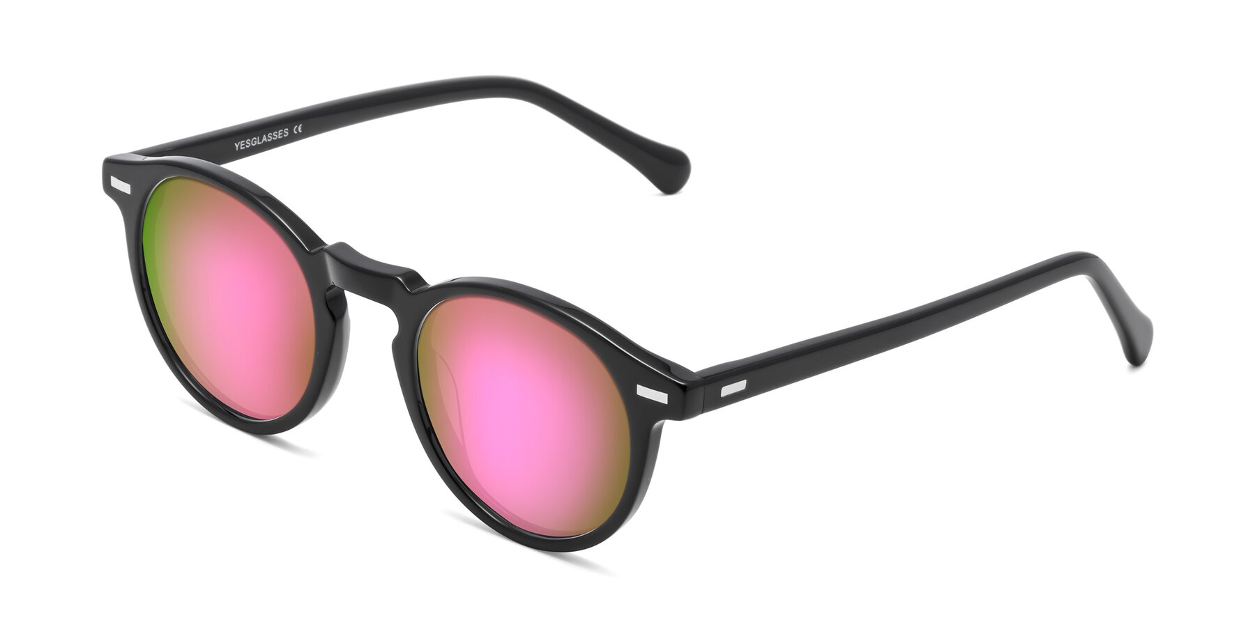 Angle of Anchorage in Black with Pink Mirrored Lenses