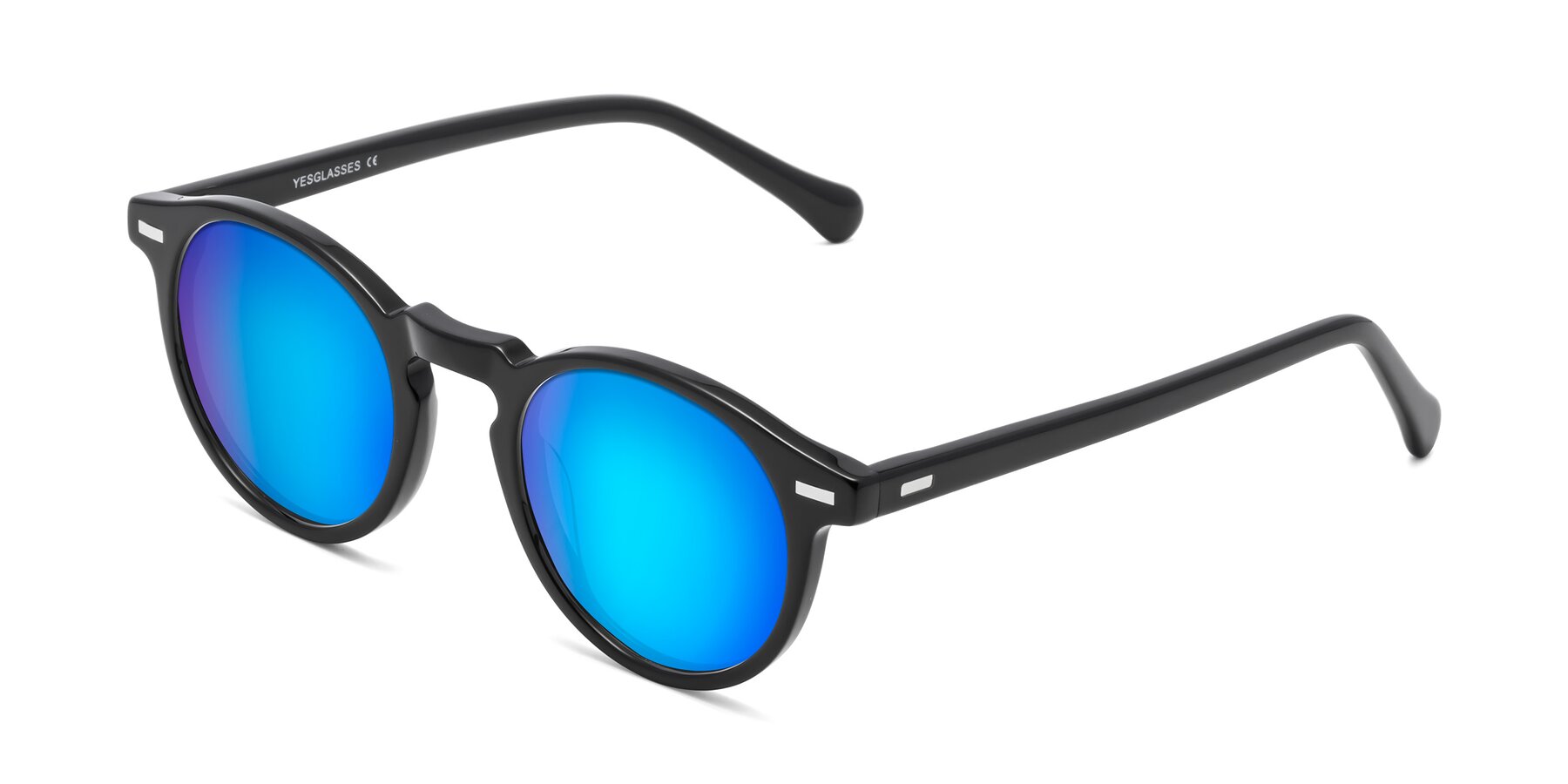 Angle of Anchorage in Black with Blue Mirrored Lenses