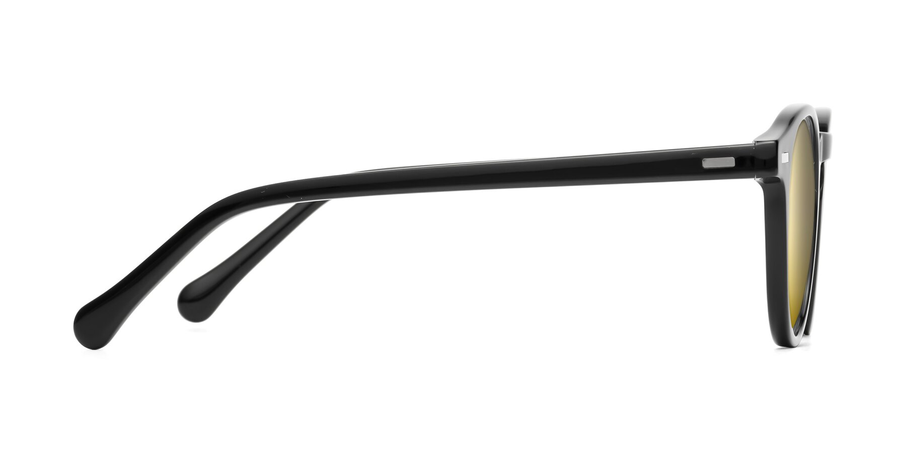 Side of Anchorage in Black with Gold Mirrored Lenses