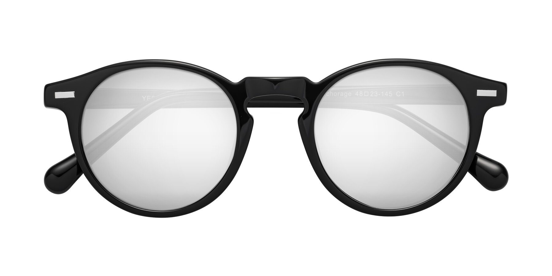 Folded Front of Anchorage in Black with Silver Mirrored Lenses