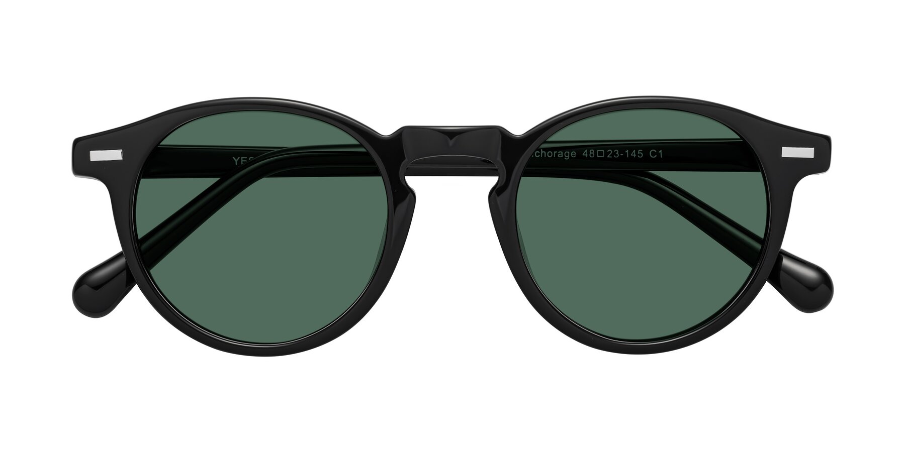 Folded Front of Anchorage in Black with Green Polarized Lenses
