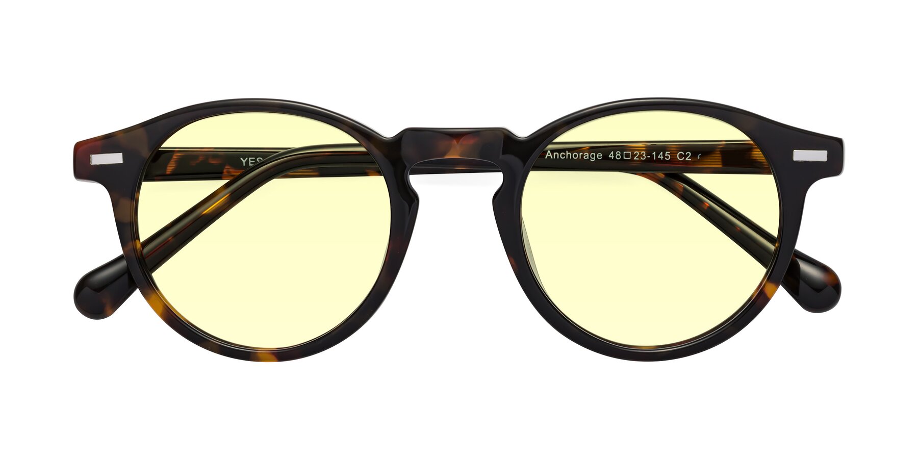 Folded Front of Anchorage in Tortoise with Light Yellow Tinted Lenses