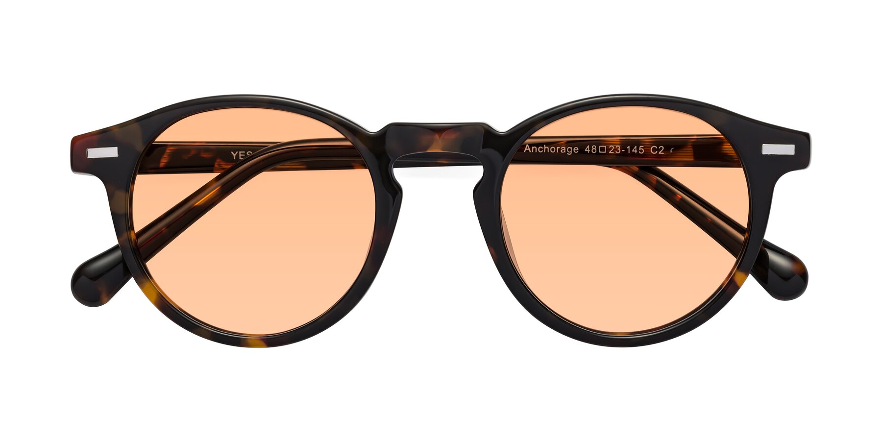 Folded Front of Anchorage in Tortoise with Light Orange Tinted Lenses