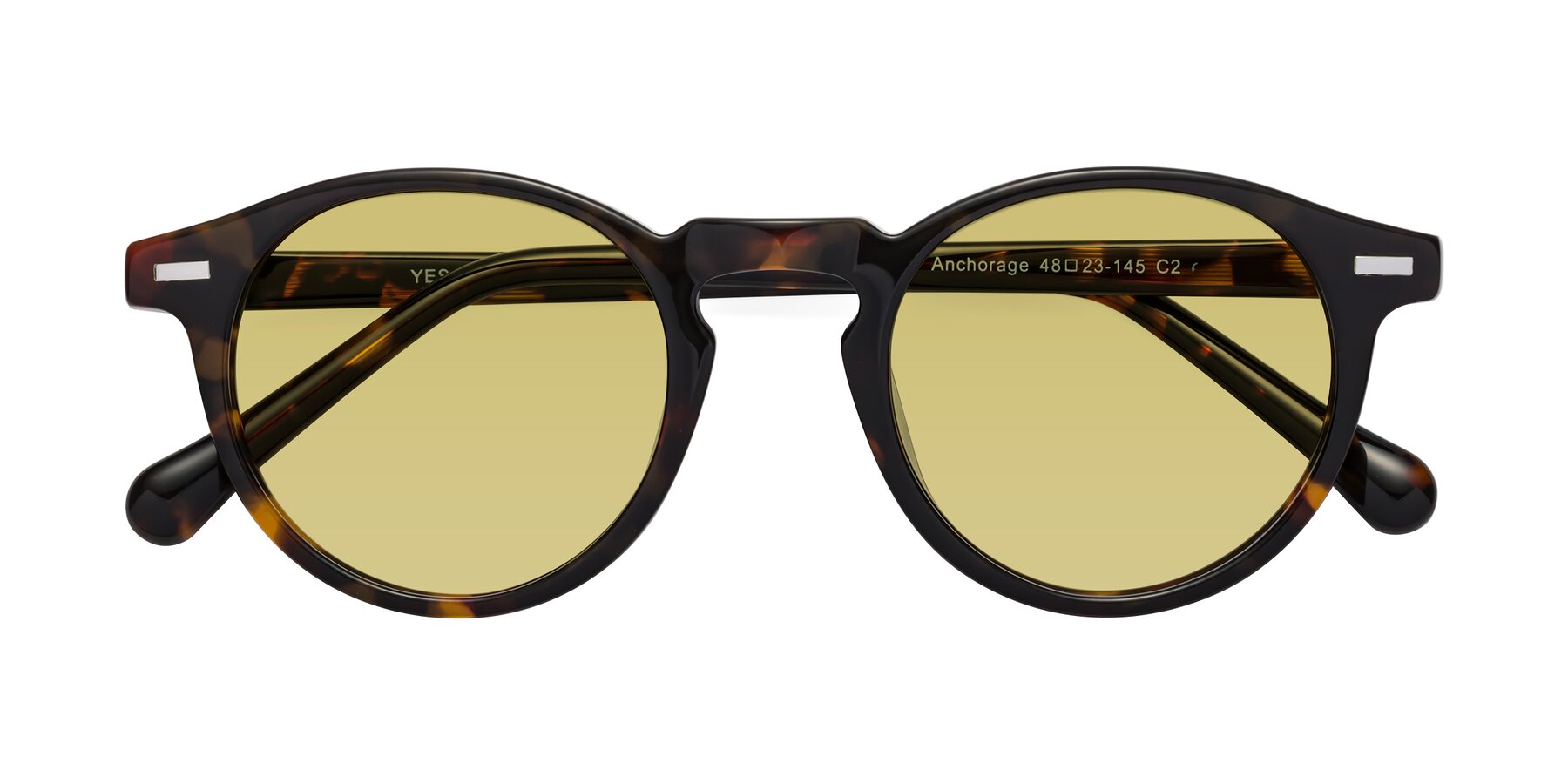 Folded Front of Anchorage in Tortoise with Medium Champagne Tinted Lenses