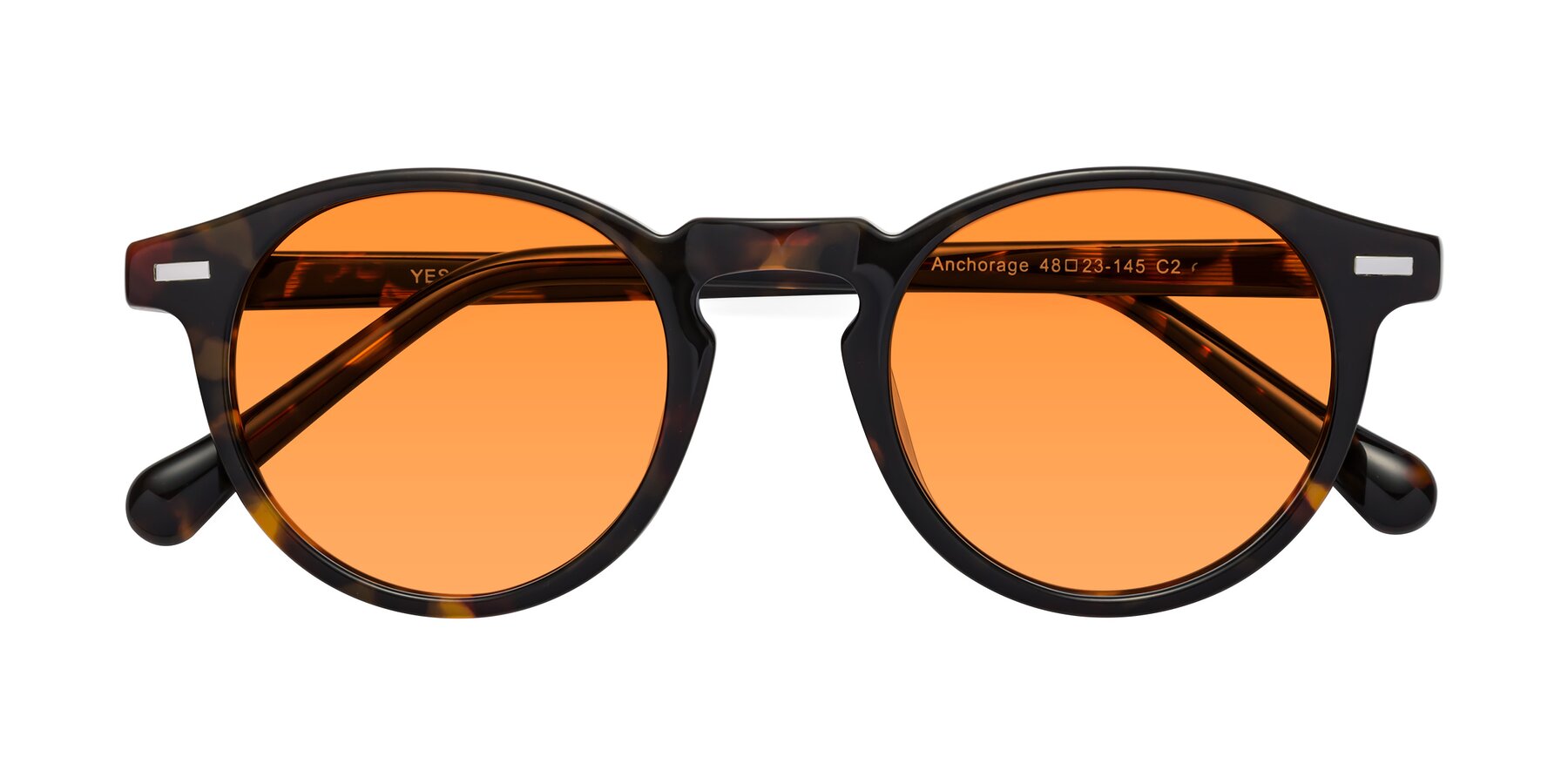 Folded Front of Anchorage in Tortoise with Orange Tinted Lenses