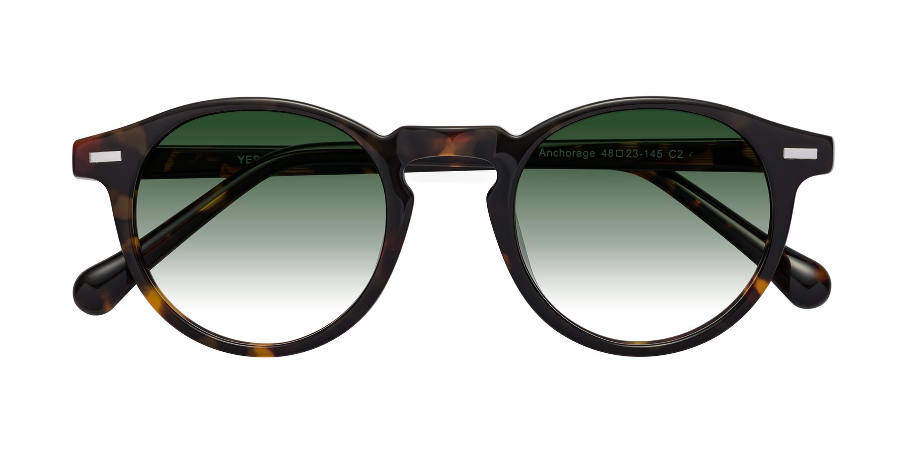 Folded Front of Anchorage in Tortoise with Green Gradient Lenses