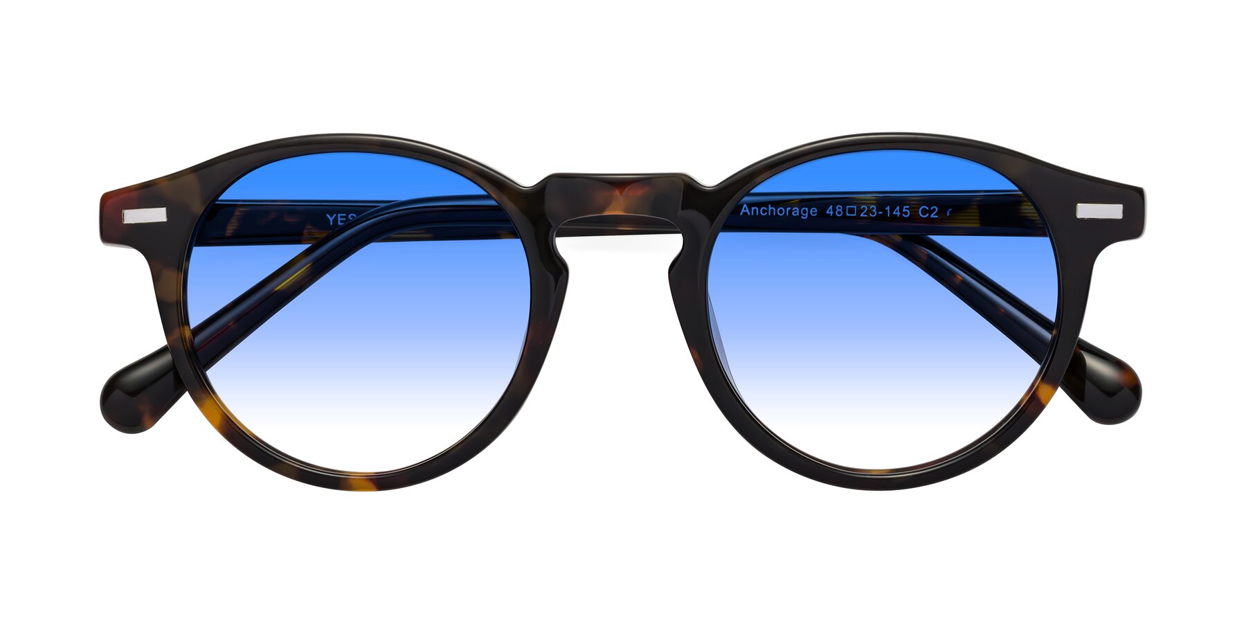 Folded Front of Anchorage in Tortoise with Blue Gradient Lenses