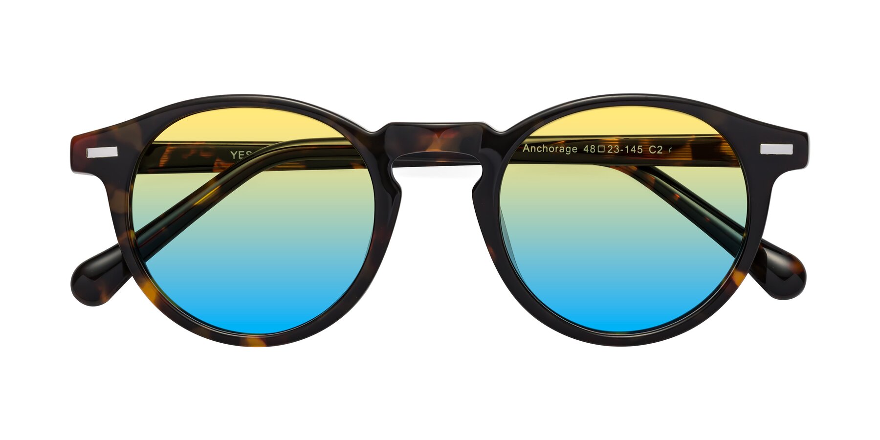 Folded Front of Anchorage in Tortoise with Yellow / Blue Gradient Lenses