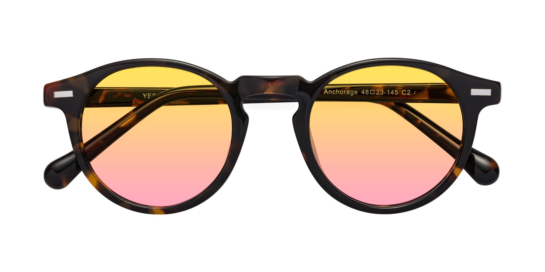 Folded Front of Anchorage in Tortoise with Yellow / Pink Gradient Lenses
