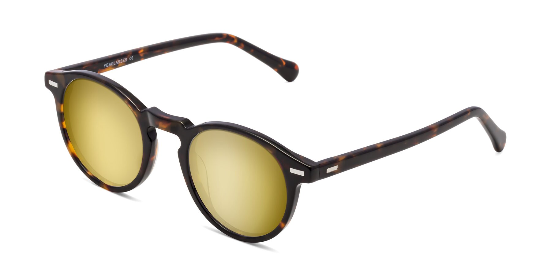 Angle of Anchorage in Tortoise with Gold Mirrored Lenses