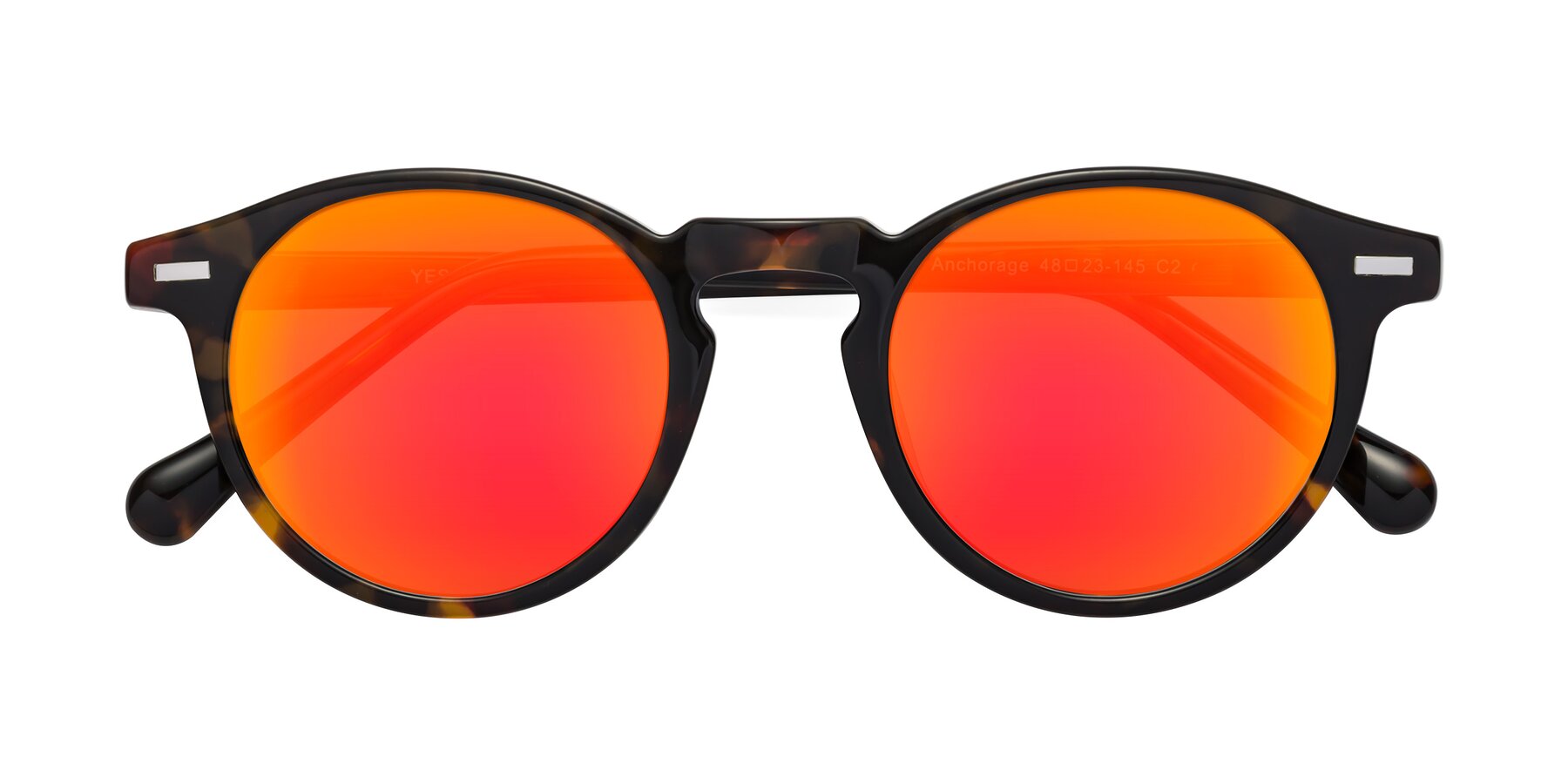 Folded Front of Anchorage in Tortoise with Red Gold Mirrored Lenses