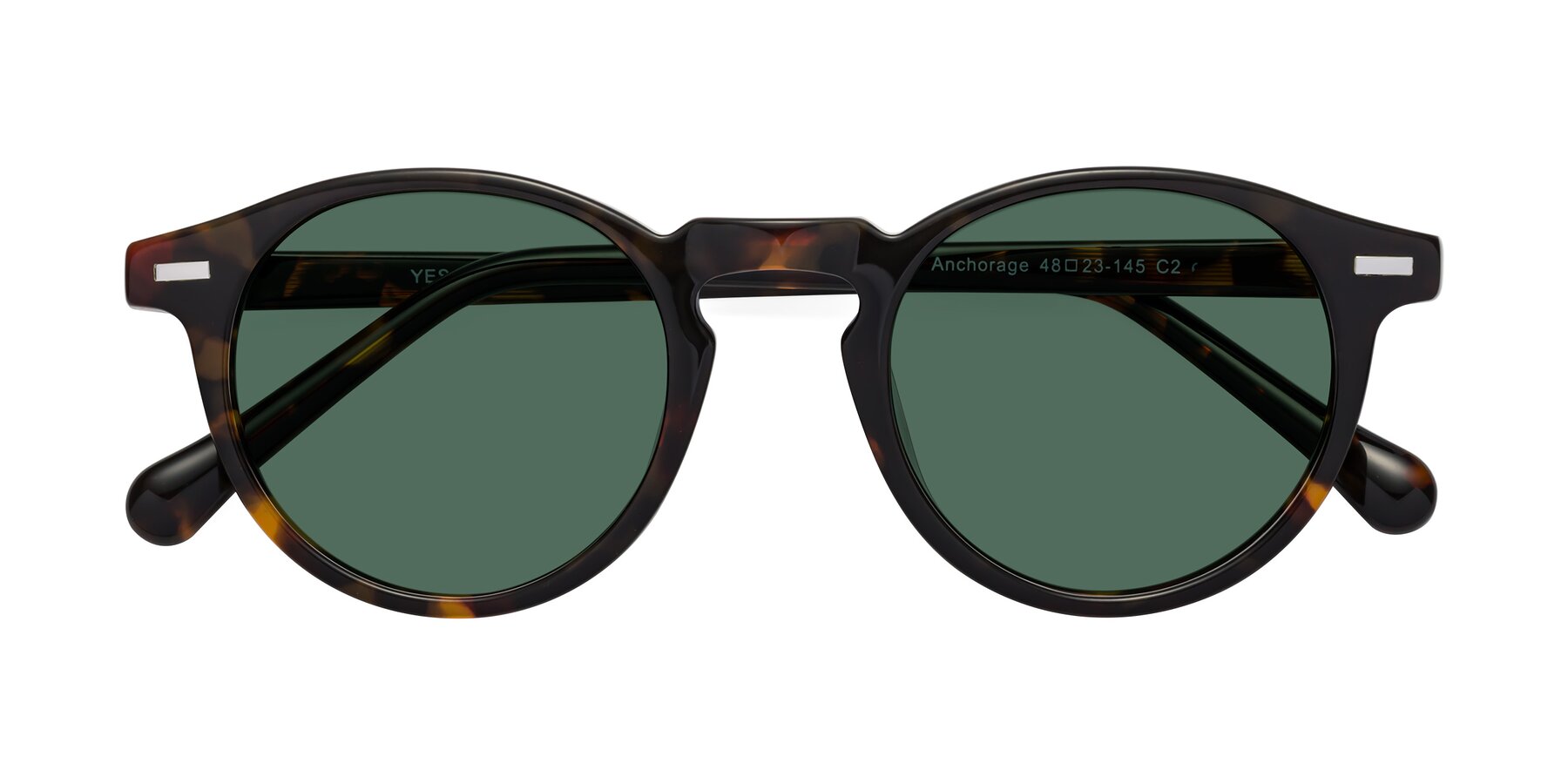 Folded Front of Anchorage in Tortoise with Green Polarized Lenses