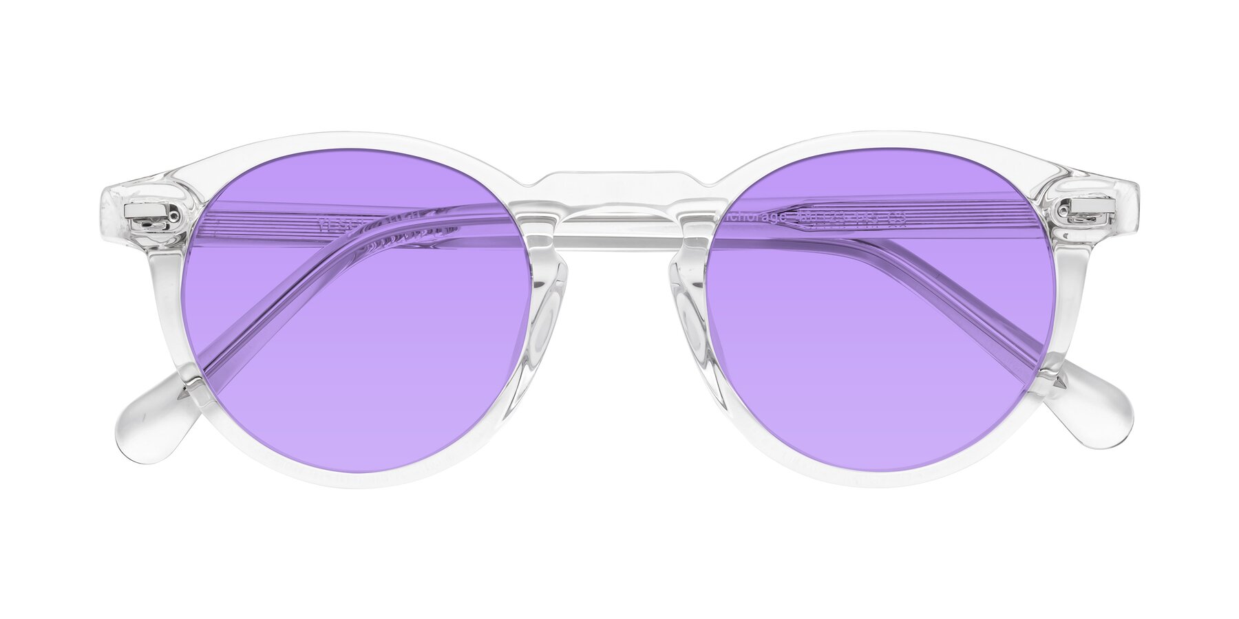 Folded Front of Anchorage in Clear with Medium Purple Tinted Lenses