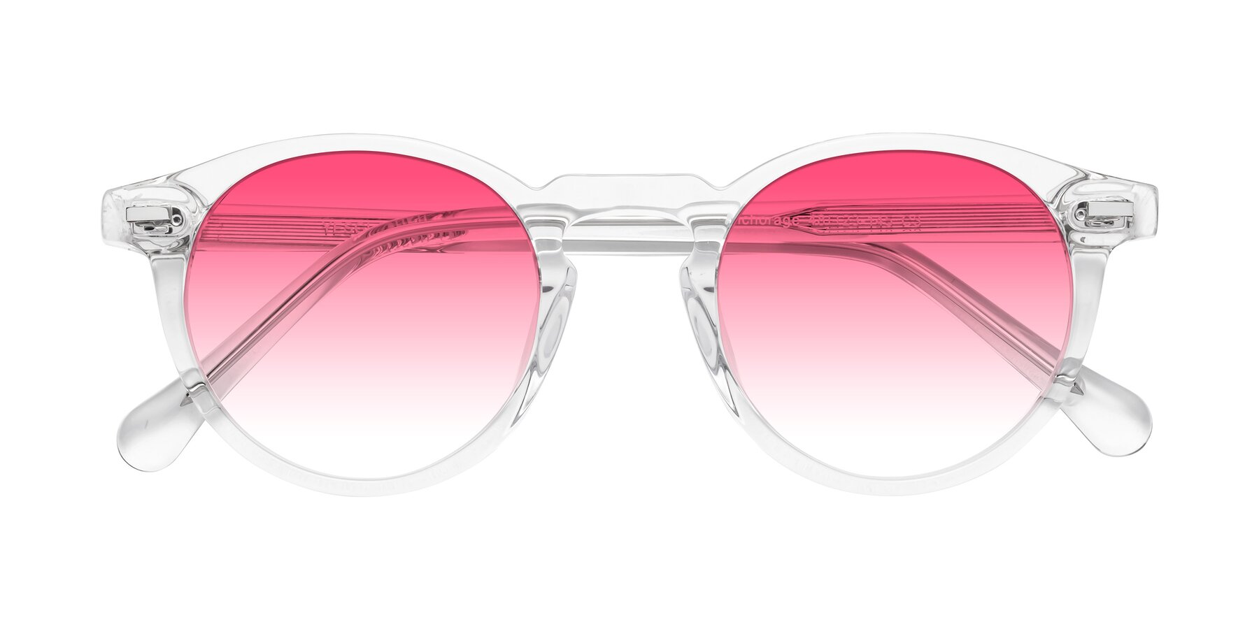 Folded Front of Anchorage in Clear with Pink Gradient Lenses