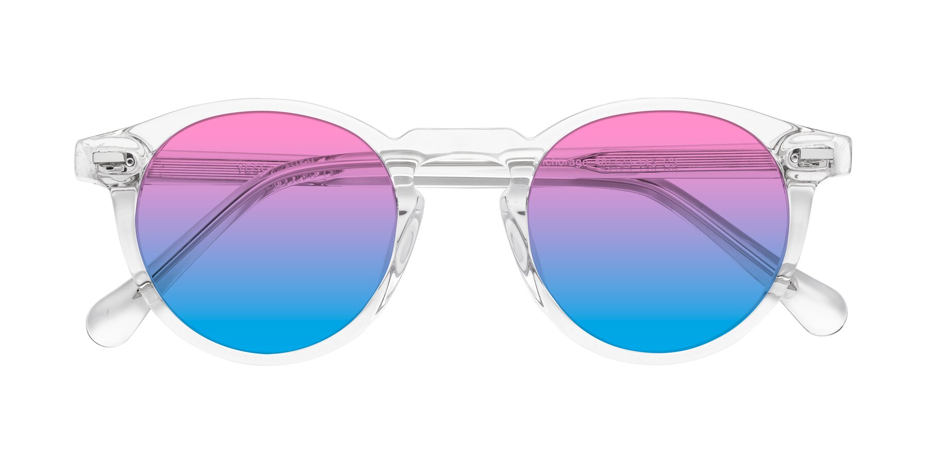 Folded Front of Anchorage in Clear with Pink / Blue Gradient Lenses