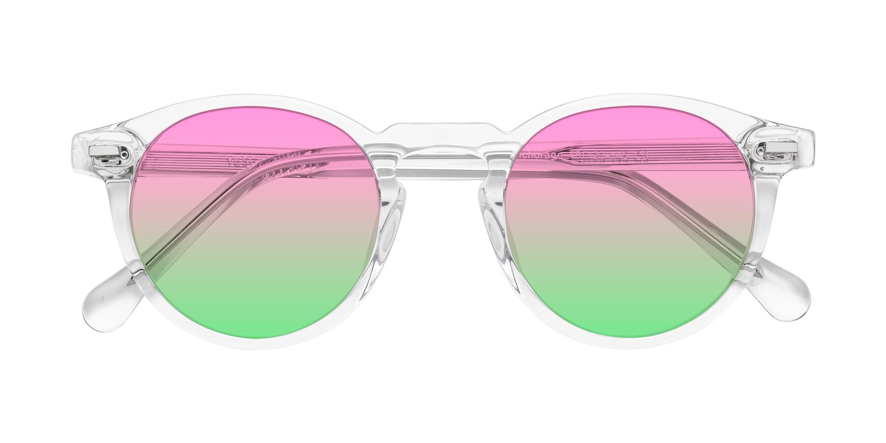 Folded Front of Anchorage in Clear with Pink / Green Gradient Lenses