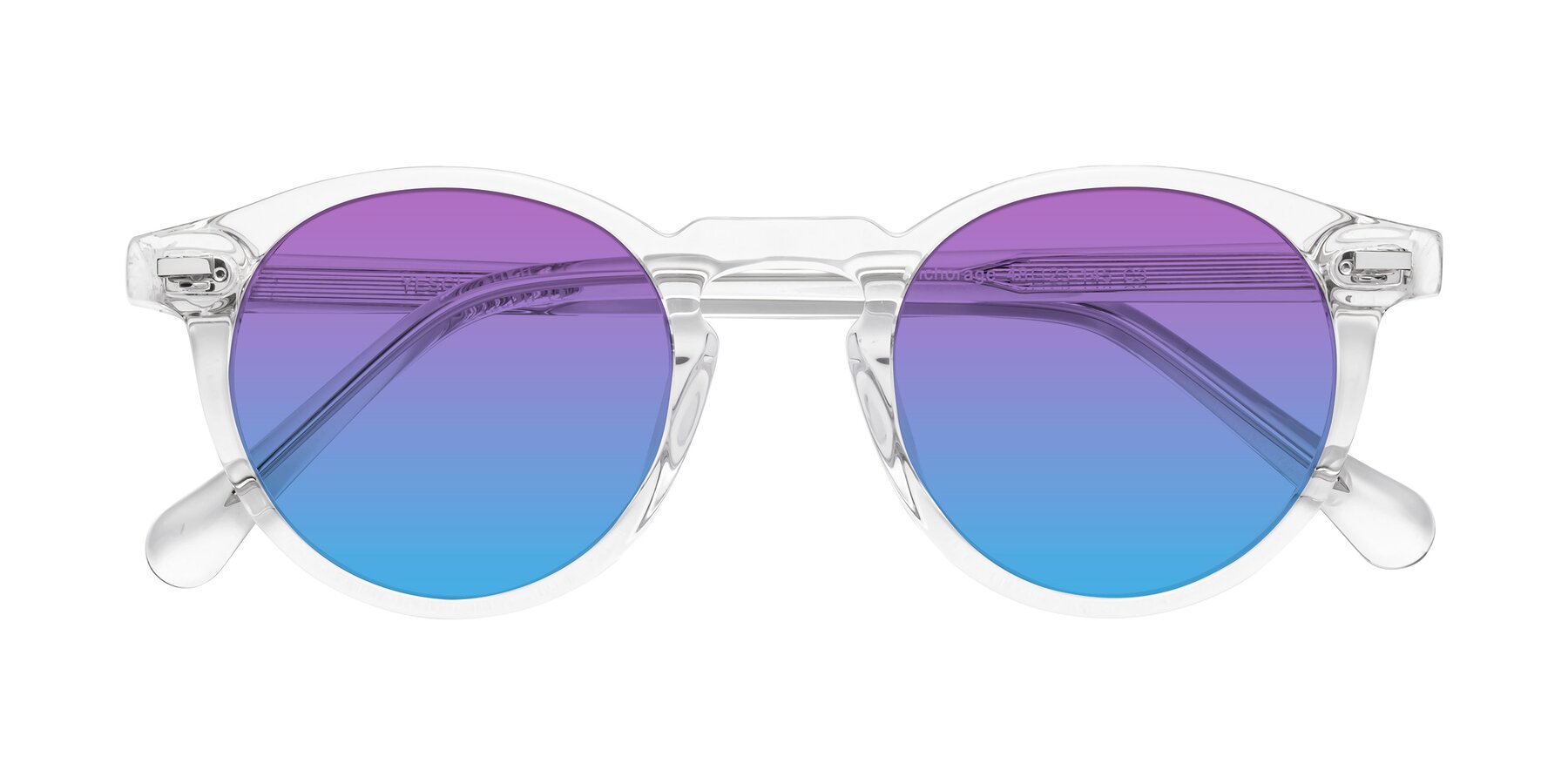 Folded Front of Anchorage in Clear with Purple / Blue Gradient Lenses
