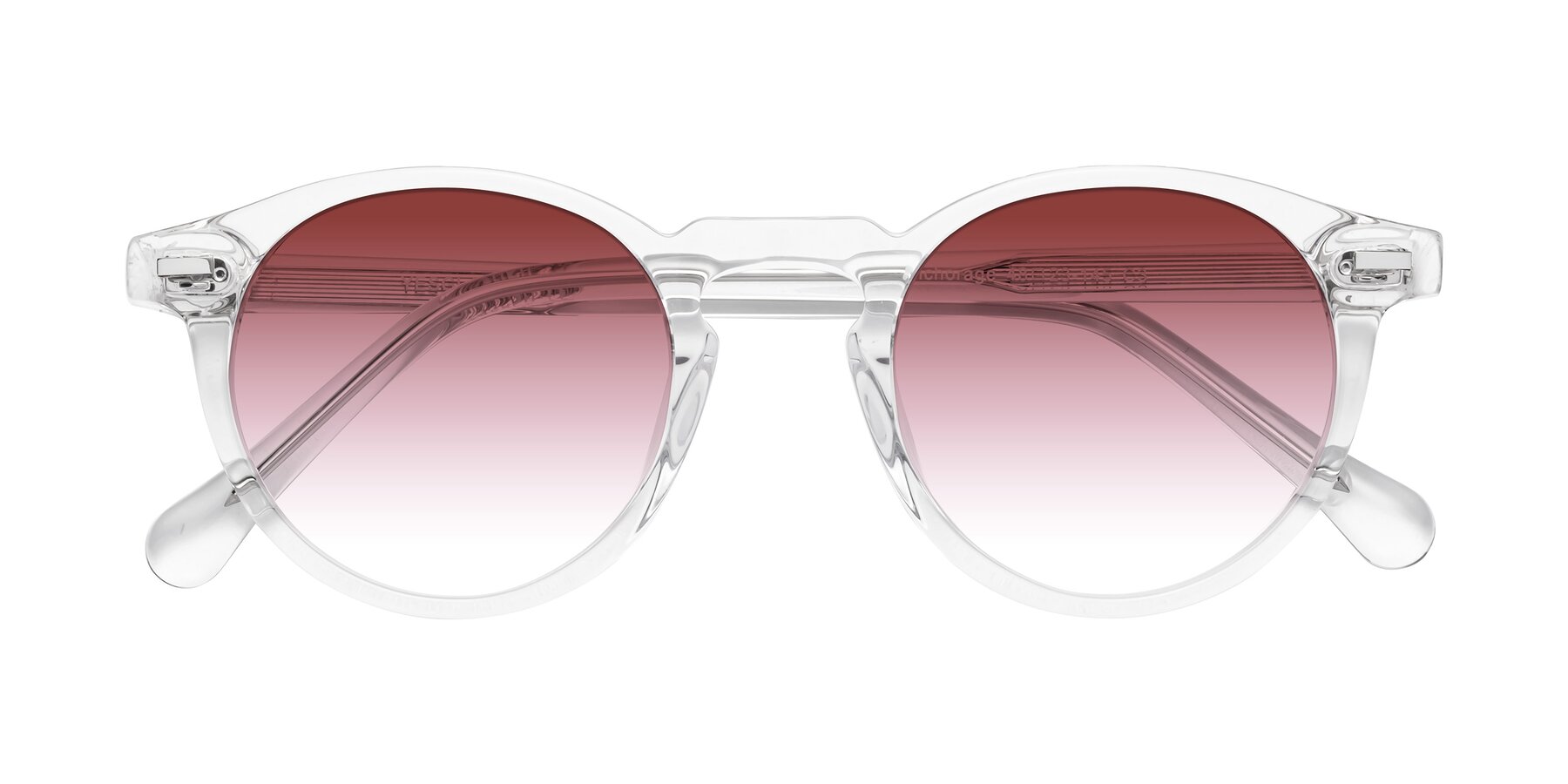 Folded Front of Anchorage in Clear with Garnet Gradient Lenses