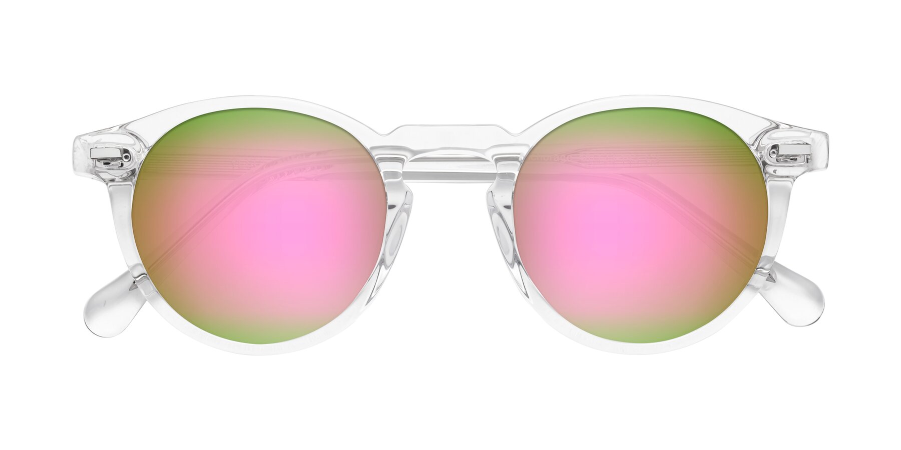 Folded Front of Anchorage in Clear with Pink Mirrored Lenses
