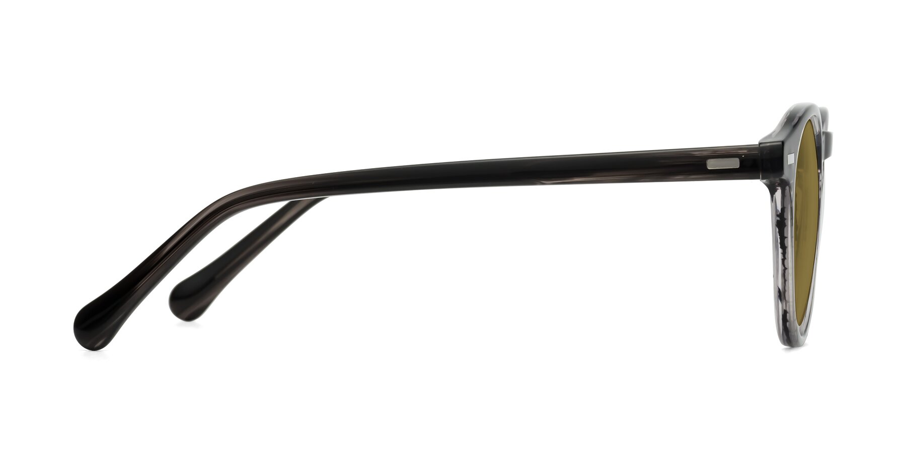 Side of Anchorage in Striped Gray with Brown Polarized Lenses