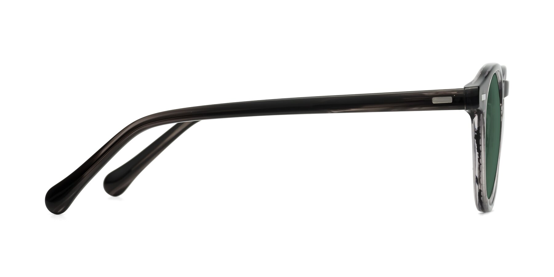 Side of Anchorage in Striped Gray with Green Polarized Lenses
