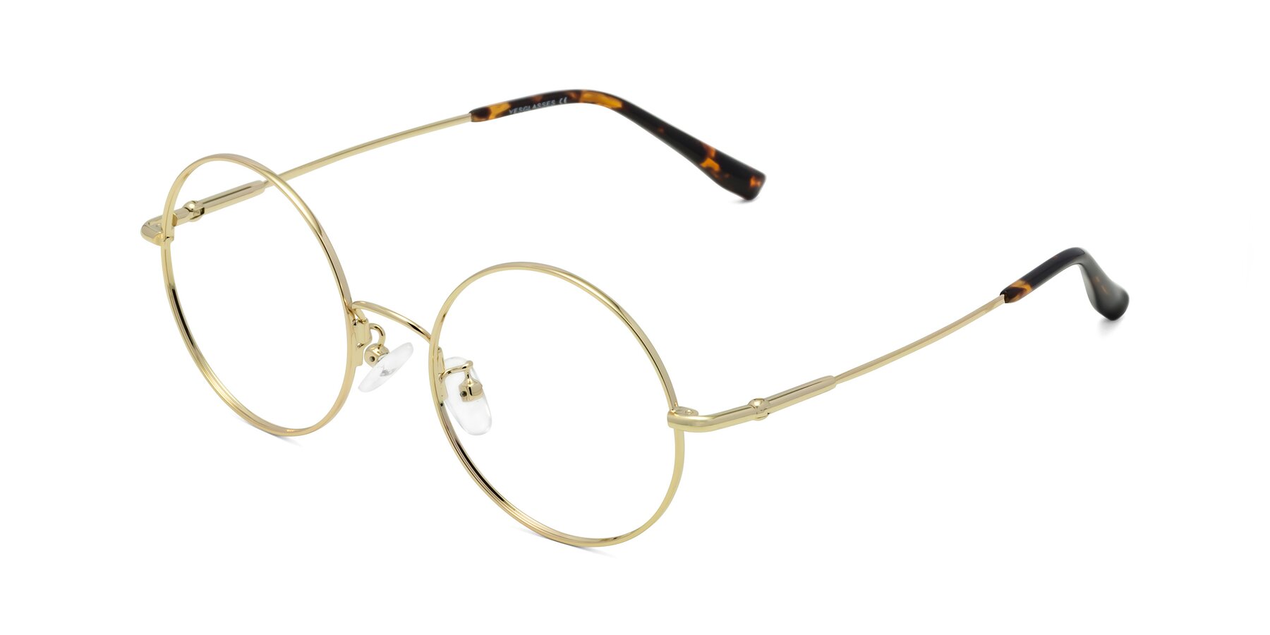 Angle of Belly in Gold with Clear Eyeglass Lenses