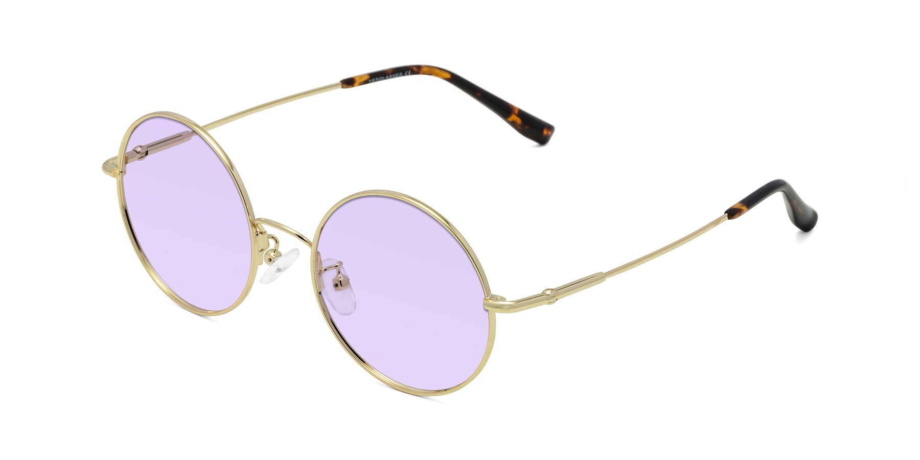 Angle of Belly in Gold with Light Purple Tinted Lenses