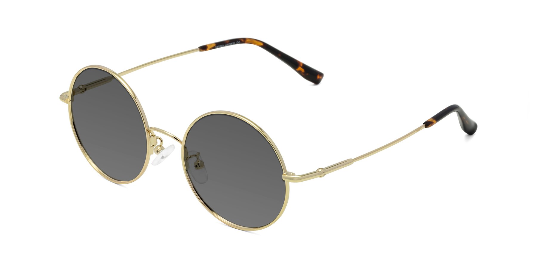 Angle of Belly in Gold with Medium Gray Tinted Lenses