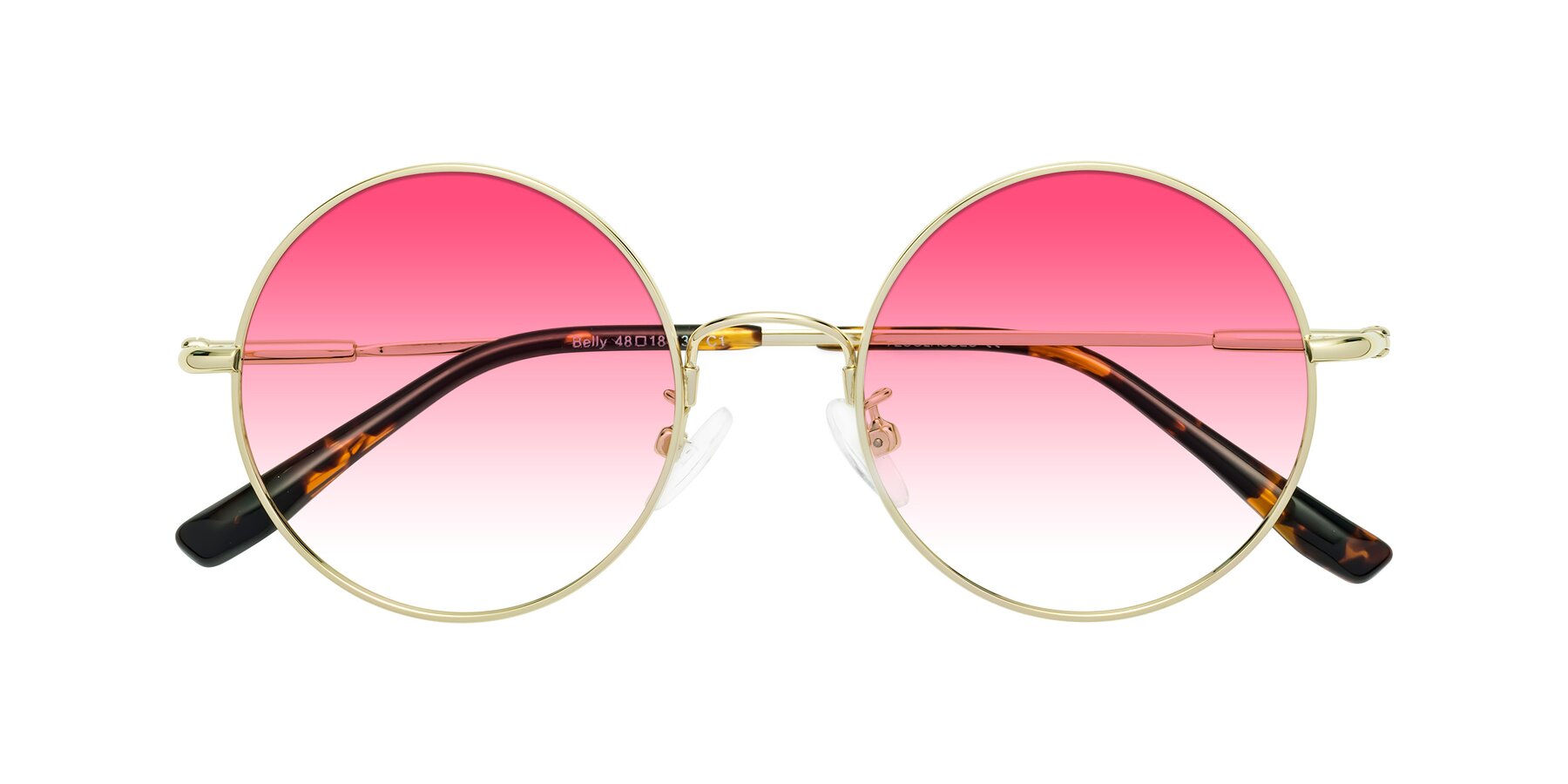 Folded Front of Belly in Gold with Pink Gradient Lenses