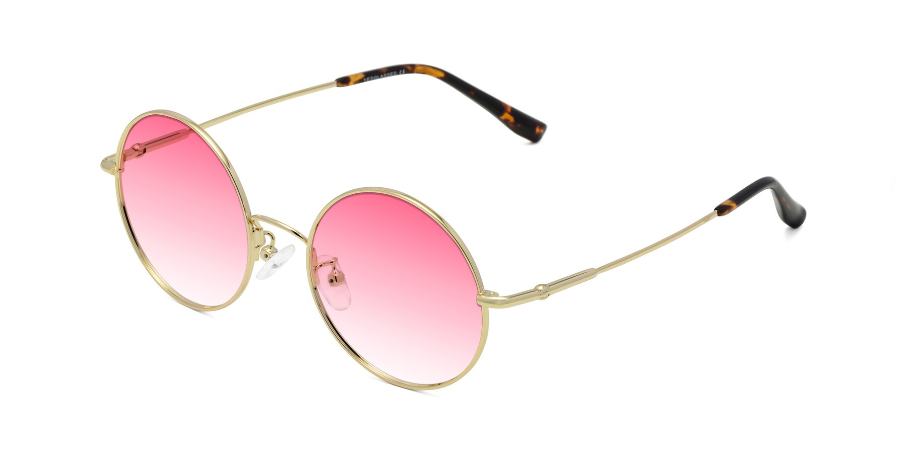 Angle of Belly in Gold with Pink Gradient Lenses