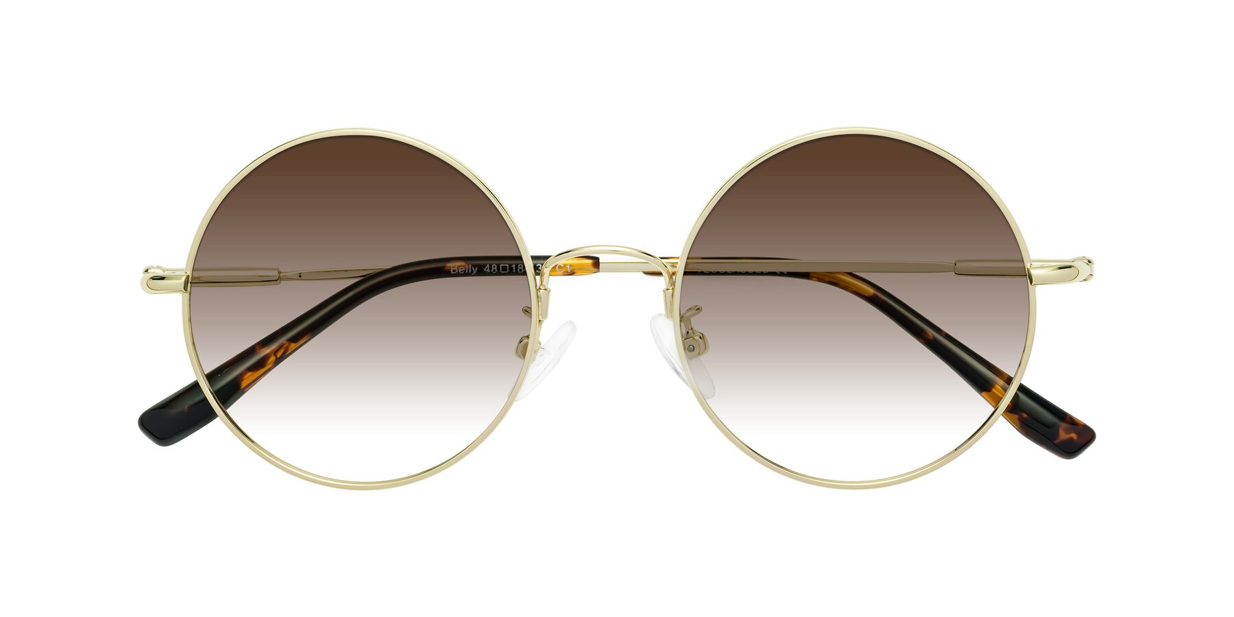 Folded Front of Belly in Gold with Brown Gradient Lenses