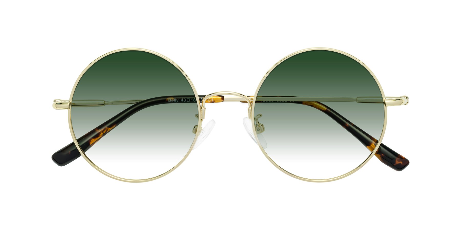 Folded Front of Belly in Gold with Green Gradient Lenses