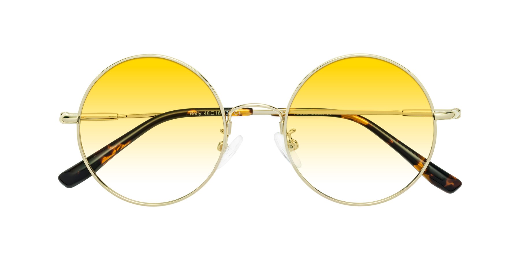 Folded Front of Belly in Gold with Yellow Gradient Lenses